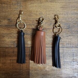 Set Of 3 Keychain/Purse Tassels Brown/Black